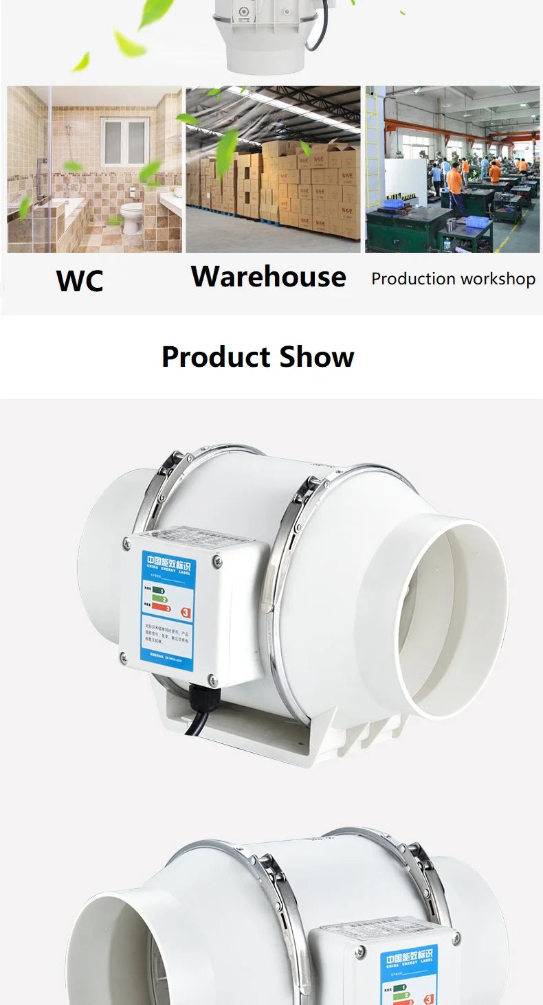 Extractor Ventilation Kitchen Toilet Wall Air Clean Ventilator