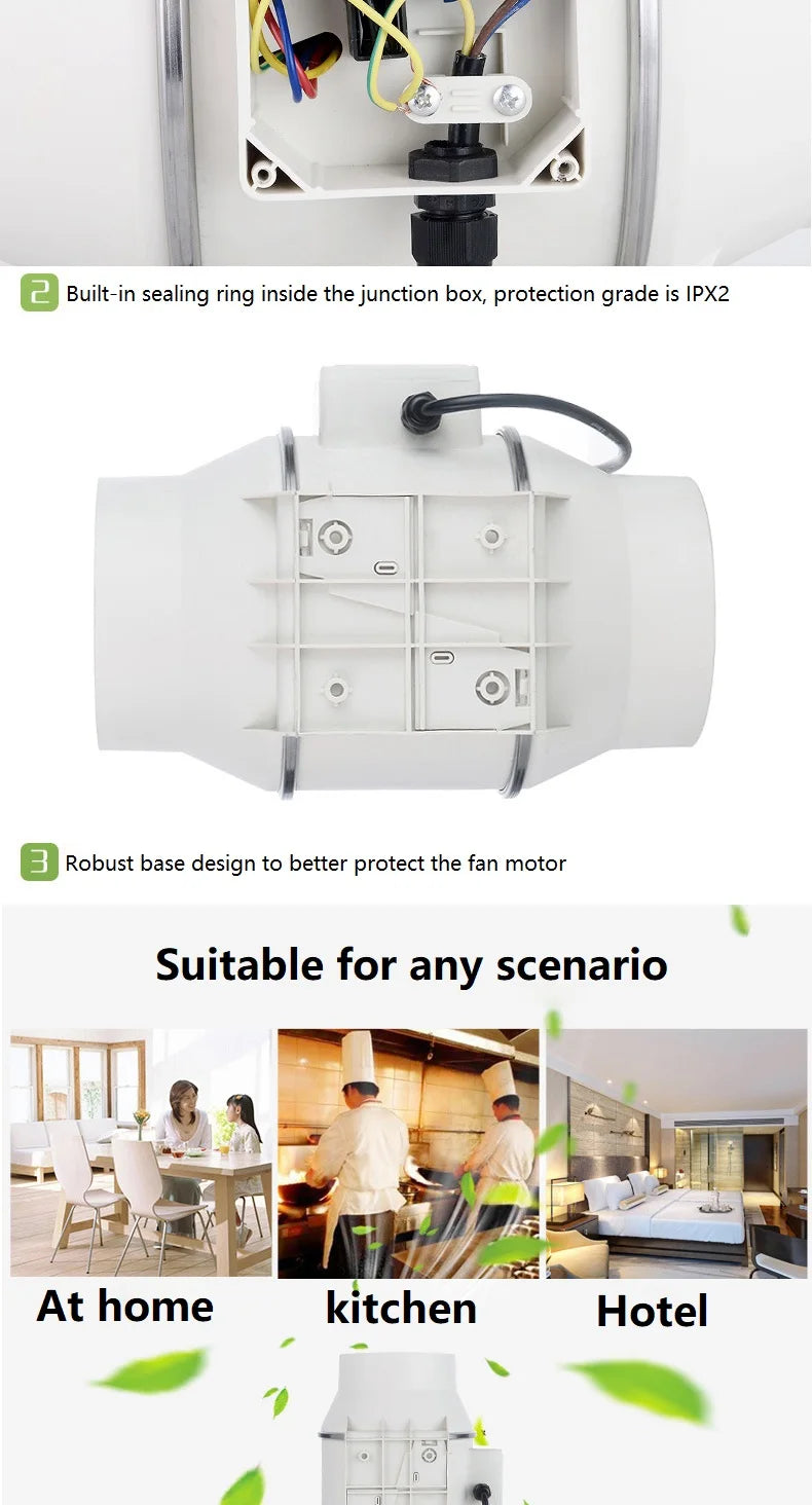 Extractor Ventilation Kitchen Toilet Wall Air Clean Ventilator