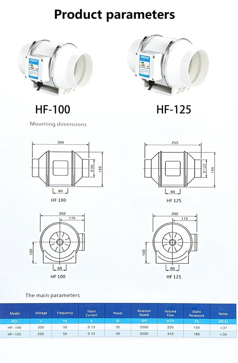 Extractor Ventilation Kitchen Toilet Wall Air Clean Ventilator