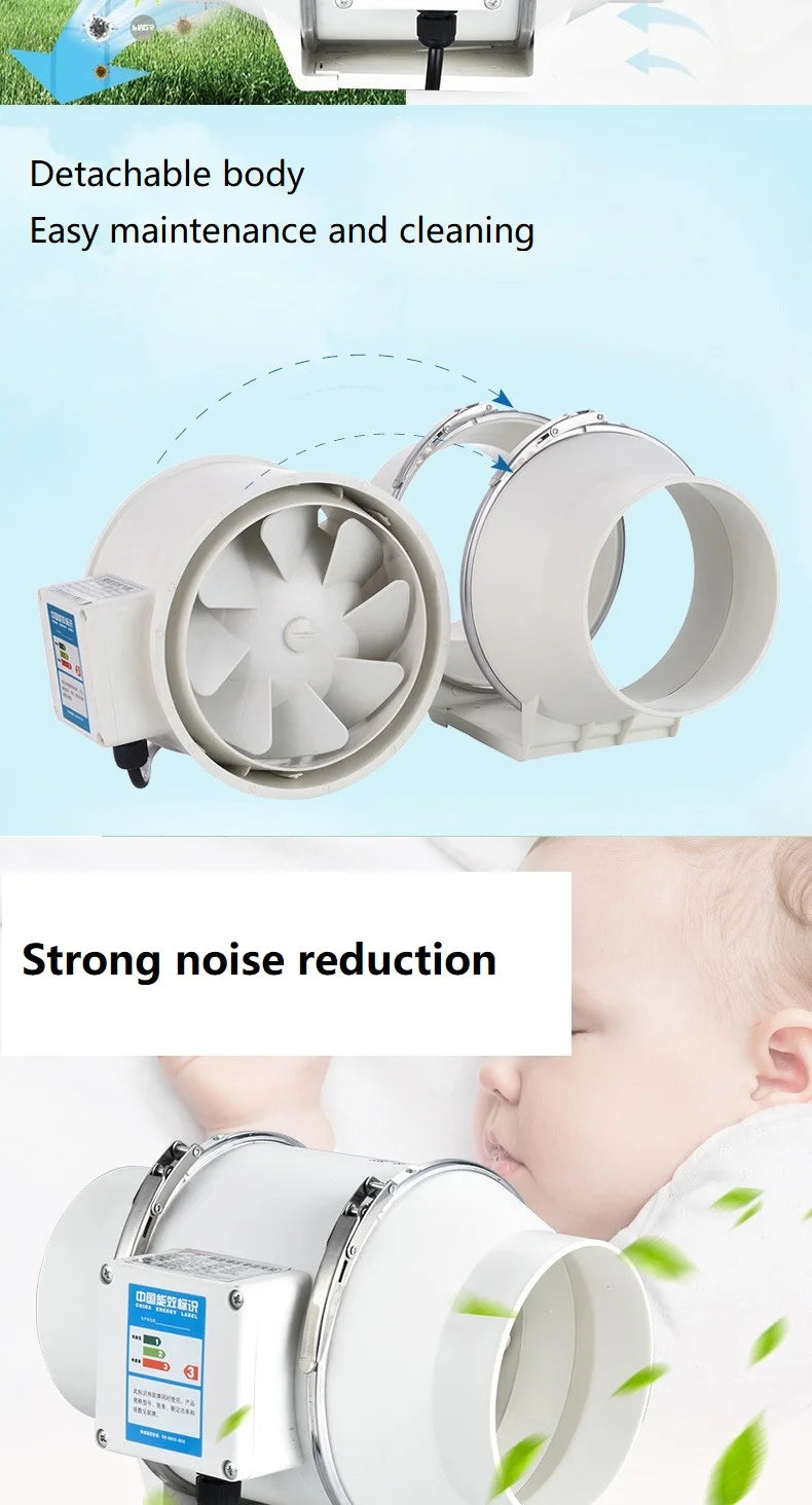 Extractor Ventilation Kitchen Toilet Wall Air Clean Ventilator