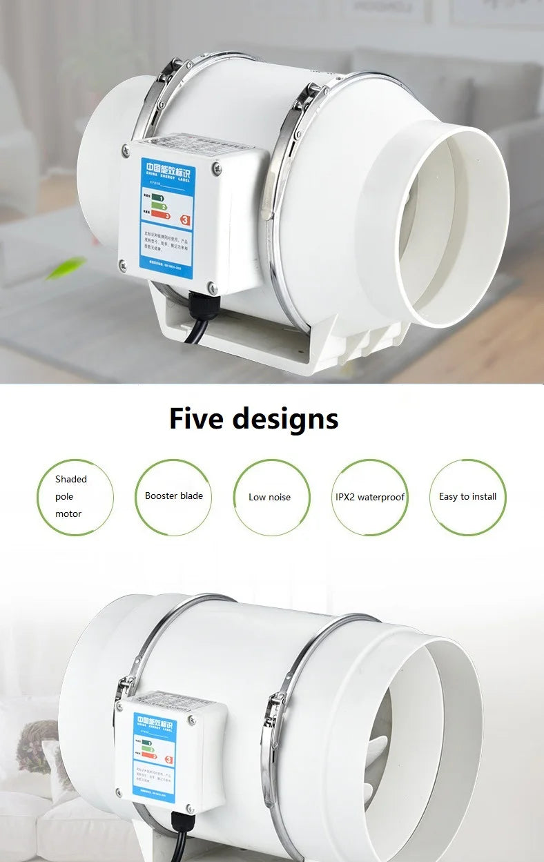 Extractor Ventilation Kitchen Toilet Wall Air Clean Ventilator