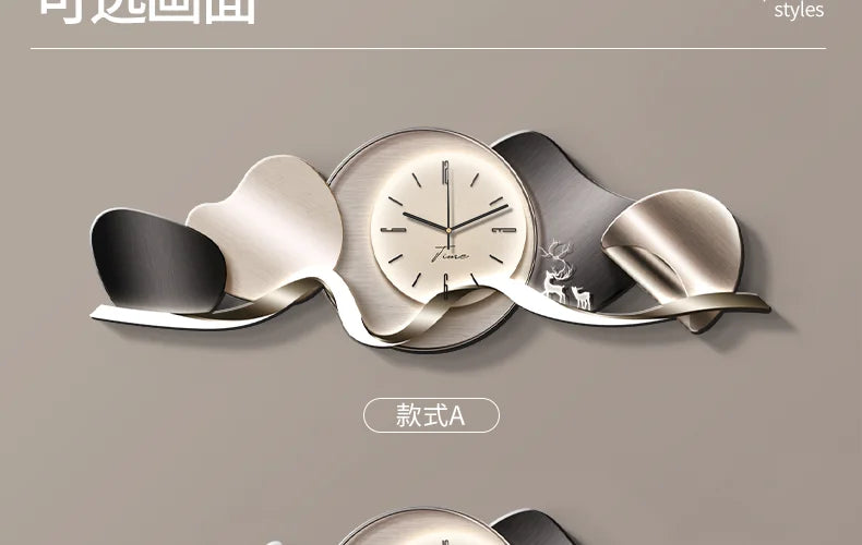 Luxury 3D Wall Art with Built-in Clock
