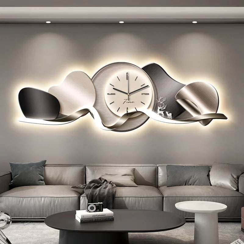 Luxury 3D Wall Art with Built-in Clock