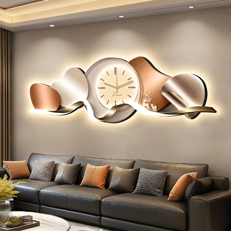 Luxury 3D Wall Art with Built-in Clock