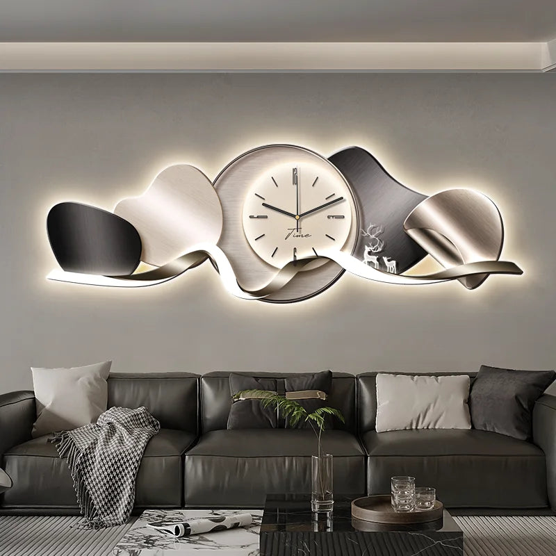Luxury 3D Wall Art with Built-in Clock